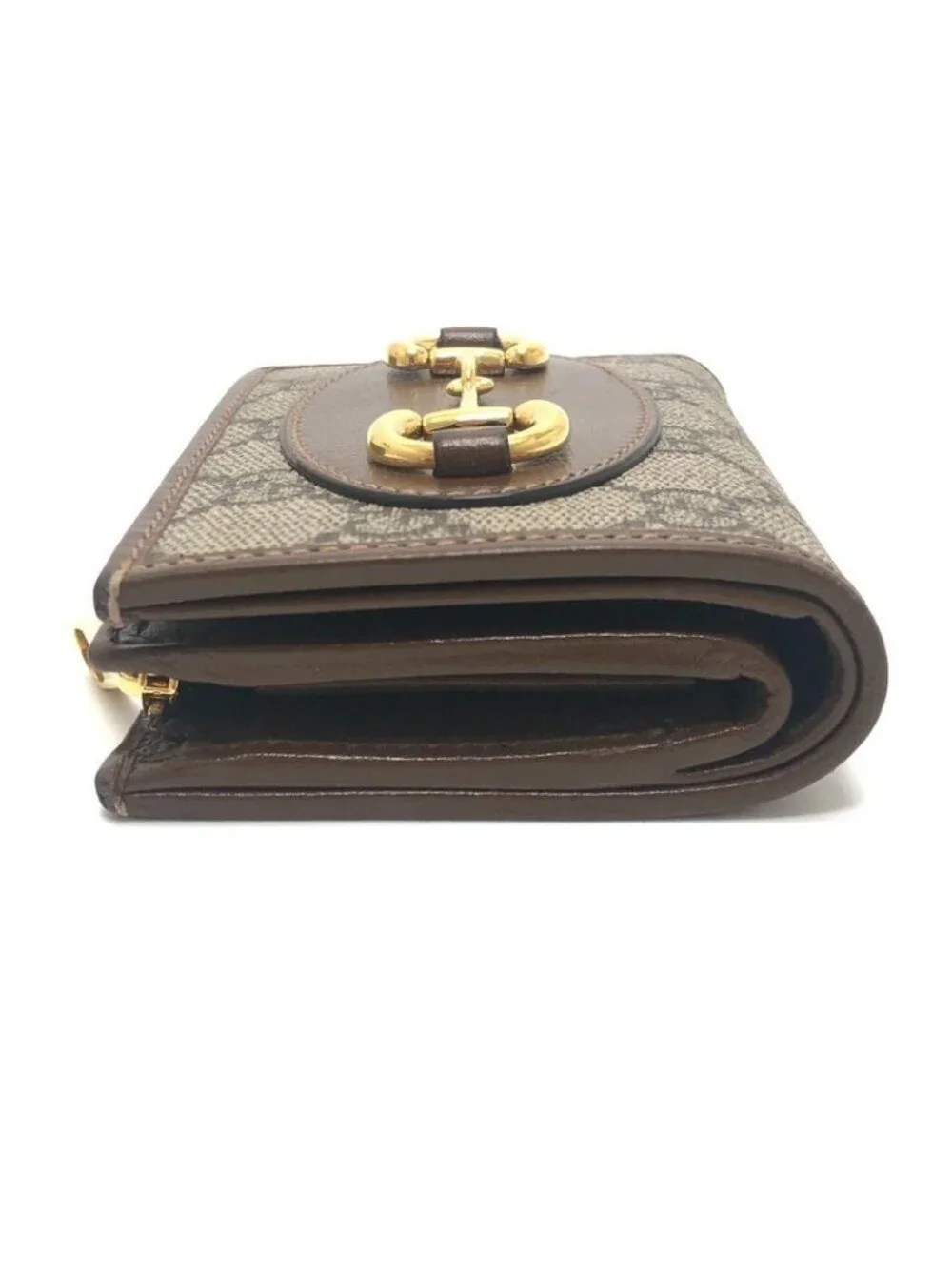 Gucci Bifold Wallet Horsebit GG Supreme Canvas Brown - Picture 3 of 9